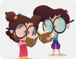 طلاب يقرأون الكتب بنظارات